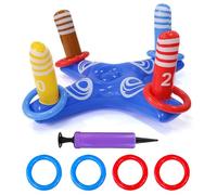 HTTDSLF Giochi Gonfiabili per Piscina, Set Giocattoli Gonfiabili Piscina, Gonfiabile Lancio Anelli Gioco, Anelli Gonfiabili, Gioco del Lancio Dell'anello, per Bambini, Adul