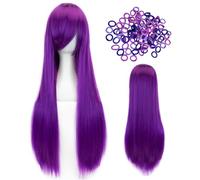 HTTDSLF Parrucca Hun-ter Cosplay, Lunga Lisci Viola Parrucche, Parrucche per Costumi Anime per Donne, 80cm/ 31 Pollice Lungo L-isci Donna Lisci P-arrucche, per Halloween, Feste di Carnevale