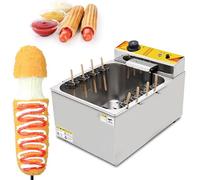HTTGDGDH Friggitrice Professionale, 2500W 12L, Automatica, per Formaggio, Hot Dog, Salsicce, Fornelli, Bastoncini, Friggitrice Elettrica di Grande capacità per Hot Dog E Corn Dog.,