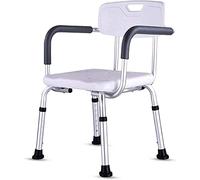 HTTGDGDH Panca per Trasferimento con Sedile da Vasca, Sgabello da Doccia in Lega di Alluminio, Sedia da Bagno Regolabile in Altezza A 5 Livelli con Schienale Staccabile, Sedia da(Bianco-42 X 40Cm