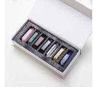 HTTGDGDH Set di 7 Pietre Naturali A Doppia Punta, Quarzo Rosa, Ametista, Collezione di Gemme, Confezione Regalo, Decorazioni per La Casa, Pietre di Cristallo Reiki