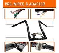 HTTMT 16 " con Fili Manubrio 1.5 " 32mm per 08-13 Harley Road Glide (Liscio