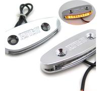 HTTMT LED Segnale Specchio Blocco Spento Base Piastra Cromo Per Suzuki 01-05