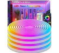 httpsmp Striscia LED RGB neon da 30 m, musica Sync, striscia flessibile da 24 V, con app/telecomando, applicabile a camera da letto, stanza e decorazione esterna