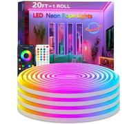 httpsmp Striscia LED RGB neon da 6 m, musica Sync, striscia flessibile da 24 V, con app/telecomando, applicabile a camera da letto, stanza e decorazione esterna