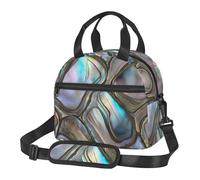 HTTUP Abalone Nacre Stampa Grande Capacità Praticità Isolato Lunch Bag Quotidiano Routine Lavoro Viaggi Picnic