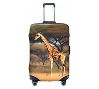 Httup Africa Giraffe Majestic Tree Print Pratico Elastico Lavabile Copertura Bagagli da Viaggio con Cerniera Nascosta per Valigie, bianco, L