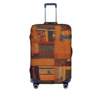 Httup African Textile Patchwork Stampa Pratica Elastico Lavabile Viaggio Bagagli Copertura con Cerniera Nascosta per Valigie, bianco, S