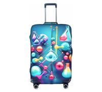 Httup Astratto Scienza Chimica Illustrazione Stampa 3D Pratica Elastico Lavabile Viaggio Bagagli Copertura con Cerniera Nascosta per Valigie, bianco, M