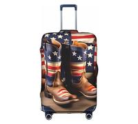 Httup Bandiera americana con stivali da cowboy stampa pratica elastica lavabile viaggio copertura bagagli con cerniera nascosta per valigie, bianco, Small