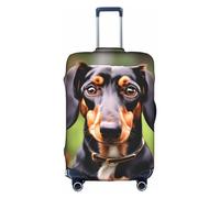 HTTUP Bassotto Weiner Pet Dog Stampa Pratica Elastico Lavabile Copertura Bagagli da Viaggio con Cerniera Nascosta per Valigie, bianco, L