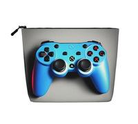 HTTUP Blue Game Controller Print Business Trip Essential Borsa per il trucco monostrato con cerniera grande capacità da donna, nero, taglia unica, nero, taglia unica, Nero, One Size