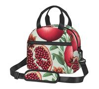 HTTUP - Borsa per il pranzo isolata di grande capacità con motivo a melograno, routine quotidiana, lavoro, viaggi, picnic
