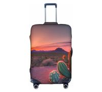 HTTUP Cactus Desert Sunset Stampa Pratica Elastico Lavabile Copertura Bagagli da Viaggio con Cerniera Nascosta per Valigie, bianco, Medium