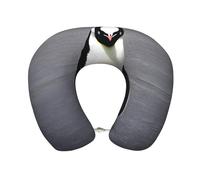 HTTUP Cuscino cervicale da viaggio in memory foam con stampa di pinguini, supporto per testa e collo, per aerei, auto, casa e ufficio