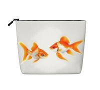 HTTUP Cute goldfish Print Business Trip Essential Single-layer Makeup Bag Zip Pouch Donna Grande Capacità, Nero, Taglia Unica, Nero, One Size
