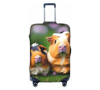 Httup Graziosa copertura per bagagli da viaggio con stampa di porcellini d'India, pratica, elastica, lavabile, con cerniera nascosta, bianca, grande, Bianco, Large