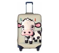 HTTUP Graziosa copertura per bagagli da viaggio con stampa mucca bianca pratica elastica lavabile con cerniera nascosta per valigie, Bianco, X-Large