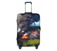 HTTUP Kilauea Volcano Bloom Stampa Pratica Elastico Lavabile Copertura Bagagli da Viaggio con Cerniera Nascosta per Valigie, bianco, Medium