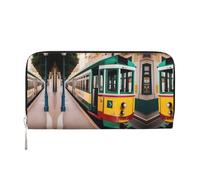 HTTUP lisbon tram modello stampa casual pochette portafoglio a mano per donne capacità portafoglio elegante da viaggio, nero, taglia unica, arte, nero, taglia unica, arte, Nero , Taglia unica, ARTE