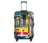 HTTUP Lisbon Tram Stampa Pratica Elastico Lavabile Copertura Bagagli da Viaggio con Cerniera Nascosta per Valigie, bianco, L