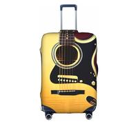 HTTUP Nota chitarra stampa pratica elastica lavabile viaggio bagagli copertura con cerniera nascosta per valigie, bianco, M