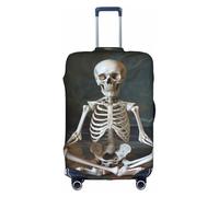 Httup Skeletons Yoga - Copribagagli da viaggio con cerniera nascosta, pratico, elastico, lavabile, per valigie, bianco, S, Bianco, Small