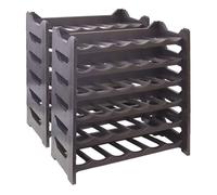 Httxyp Cantinetta Vino Portabottiglie Plastica ed Eleganti Portavini per Organizzare e Valorizzare la Tua Collezione. Soluzioni Pratiche e Decorative. (72 Bottiglie, Brown)
