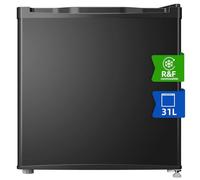 Httxyp Mini congelatore e frigorifero,2 in 1, doppio uso, congelamento a 4 stelle, silenzioso, porta reversibile, termostato regolabile, per hotel/dormitorio, nero [Classe di efficienza energetica E]
