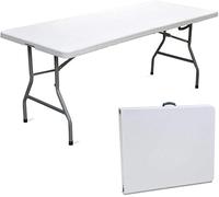 Httxyp Tavolo Pieghevole Rettangolare a Valigetta in HDPE Pieghevole Giardino Fiera Mercato PIC NIC Campeggio in Dura Resina 180X75X74 Tavolo richiudibile Salvaspazio