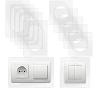 HTTYHT 10 Pezzi Protezione per Interruttore della luce da Parete Protezione per Interruttori Parete Protezione Universale Autoadesiva Trasparente per Prese e Interruttori 2x 1x
