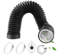 HTTYHT Tubo di Scarico Flessibile in Alluminio PVC Ø80mm 2m Nero con Nastro in Alluminio 50mm x5m e 2 Fascette Stringitubo Acciaio Tubo di Ventilazione per Aria Condizionata Cappa Aspirante