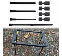 HTU Adjustable Metal Desk Leg, Telescopic Desk Legs, Tool-Free Installation Aluminum Alloy Folding Table Legs for Outdoor Cooking Picnic BBQ-4 table legs and screws