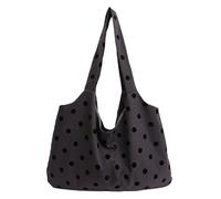 HTU Borsa a tracolla donna a pois Y2K, grande capacità, versatile, elegante, per viaggi, shopping, appuntamenti (Nera)