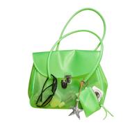 HTU Borsa a tracolla trasparente da donna in PVC Borsa tote di grande capacità con manico lungo Borsa leggera e versatile sotto le ascelle Borsa a tracolla per lo shopping quotidiano (Verde) (Stile 3)