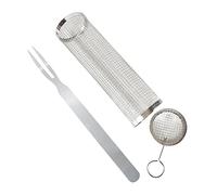 HTU Cestello BBQ per griglia Portatile con forchetta antiscottatura, Ideale per Picnic e Campeggio, Grande