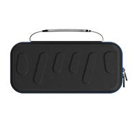 HTU Custodia da trasporto per console sottile custodia rigida protettiva per 24 slot per schede di gioco (blu) (cerniera blu)