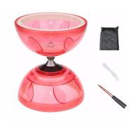 HTU Diabolo Yoyo con Corda per Bastoncini da Gioco e Borsa a Rete per Bambini Anziani (Rosso)