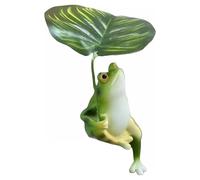 HTU Statua della Rana Statuetta della Rana Verde Statua da Giardino della Rana per la Decorazione Esterna del Cortile e del Giardino