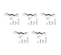 HTU Ventilatori a soffitto luci e telecomando, lampada con bulbo LED regolabile E27 con RC e asta estensibile, lampada ventilatore a incasso con fissaggio a vite-Black 5PCS