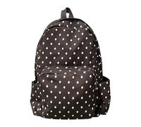 HTU Women Canvas Polka Dot Small Backpack Adjustable Strap for Work Daily Use (Coffee)