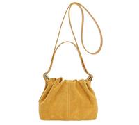HTU Women Faux Suede Shoulder Bag W/Adjustable Strap for Travel Work (Yellow)