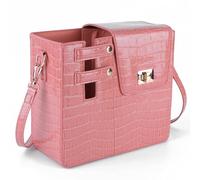 HTU Women Stone Pattern Water Cup Storage Bag Bottle Carrier Camp Sling Bag (Pink)