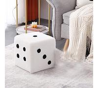 HTUONIAO Pouf Ottoman Foot Rest - Dice Shaped Modern Foot Stool Elevate Your Living Room Decor & Perfe ct to Rest Your Feet (20x20x20cm)