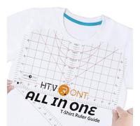 HTVRONT Guida per l'allineamento del vinile per maglietta, strumento di misurazione per pressa a caldo in vinile HTV, righello per magliette all-in-one per centro, design e cucito artigianale per