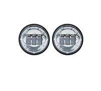 HTVTKRFGRL Fari Per Moto Fari Per Classic FLHR Road King Per Dyna 1 Coppia Di Luci Ausiliarie Fendinebbia A LED Da 4.5" 4 1/2 Pollici Per Moto(Chrome2)