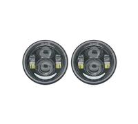 HTVTKRFGRL Fari Per Moto Fari Per FXDF Per Dyna Fat Bob Fari Anteriori Doppi 4,5" Motocicletta Fari Anteriori LED Doppi Con DRL Faro Anteriore LED H4 4,65 Pollici(Black With DRL)