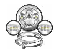 HTVTKRFGRL Fari Per Moto Fari Per Touring Electra Glide Road King Per Street Glide Faro A LED Da 7 Pollici + Fendinebbia Da 4.5 Pollici Staffa Ad Anello Da 7 Pollici(10)
