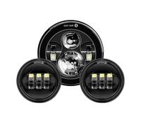 HTVTKRFGRL Fari Per Moto Fari Per Touring Electra Glide Road King Per Street Glide Faro A LED Da 7 Pollici + Fendinebbia Da 4.5 Pollici Staffa Ad Anello Da 7 Pollici(7inch and 4.5inch B5)
