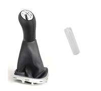 HTVTKRFGRL Pomello Con Copertura Pomello Cambio Manuale Per Clio 3 III Pelle/ABS A 5 Velocità Nero Elegante Leva Cambi 1 Del Cambio Con Fodera